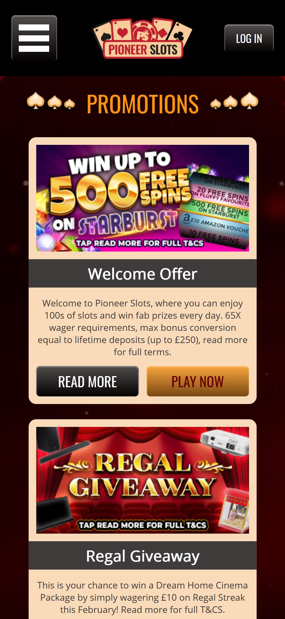 Pioneer Slots Casino Mobile No Deposit Bonus Review