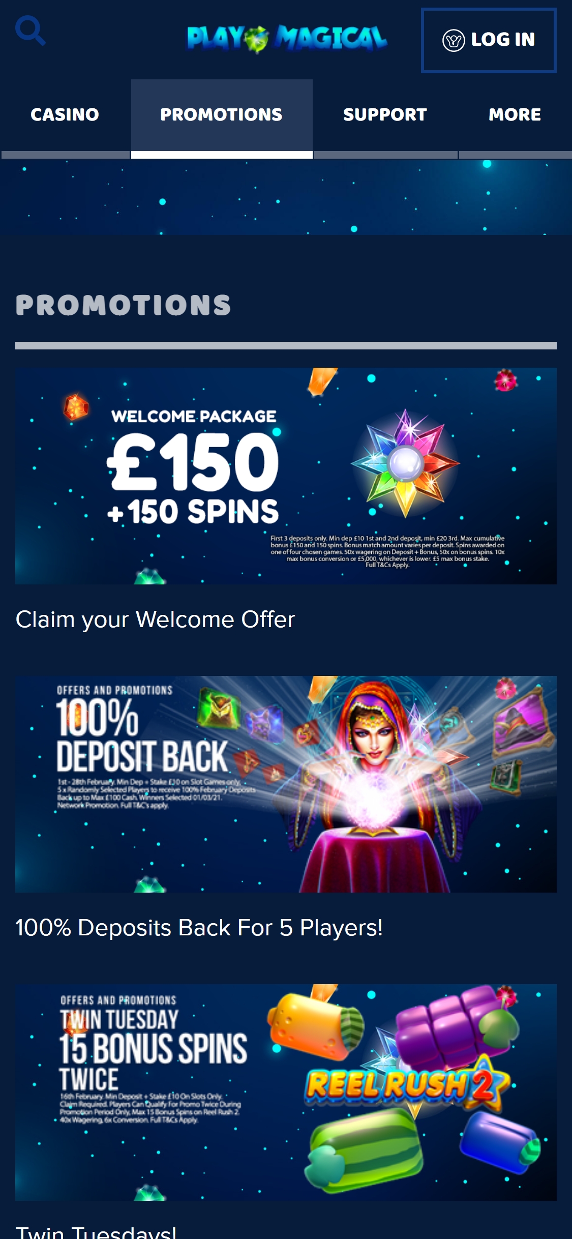 Play Magical Casino Mobile No Deposit Bonus Review
