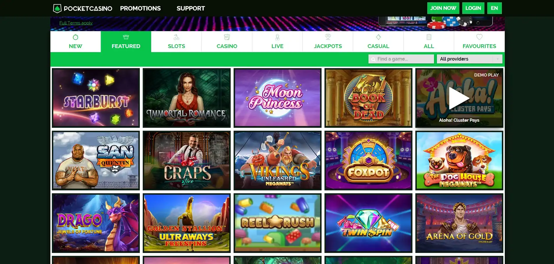 Pocket Casino Games