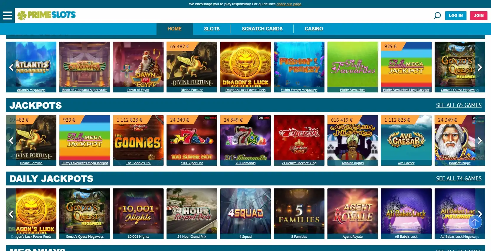 Prime Slots Casino Games