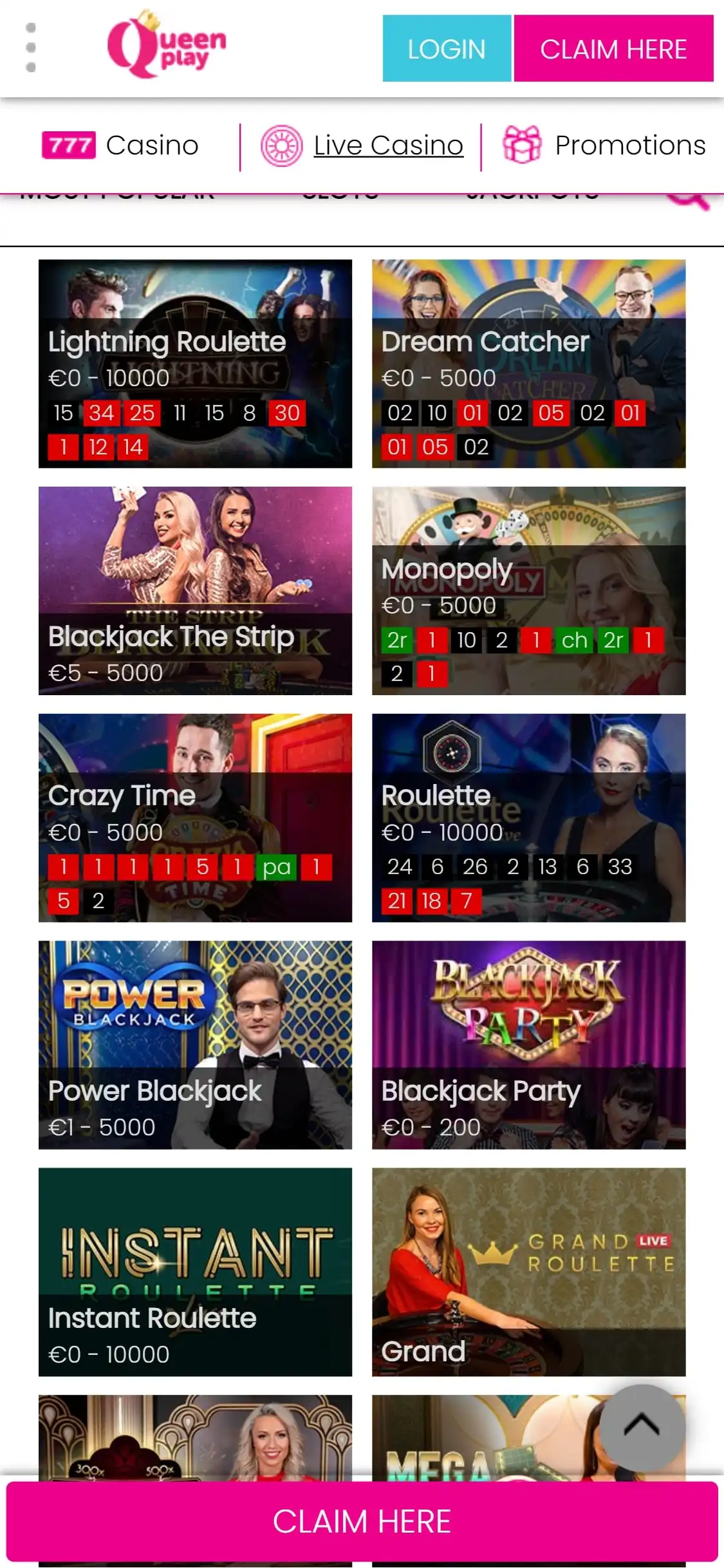 Queen Play Mobile Live Dealer Games Review