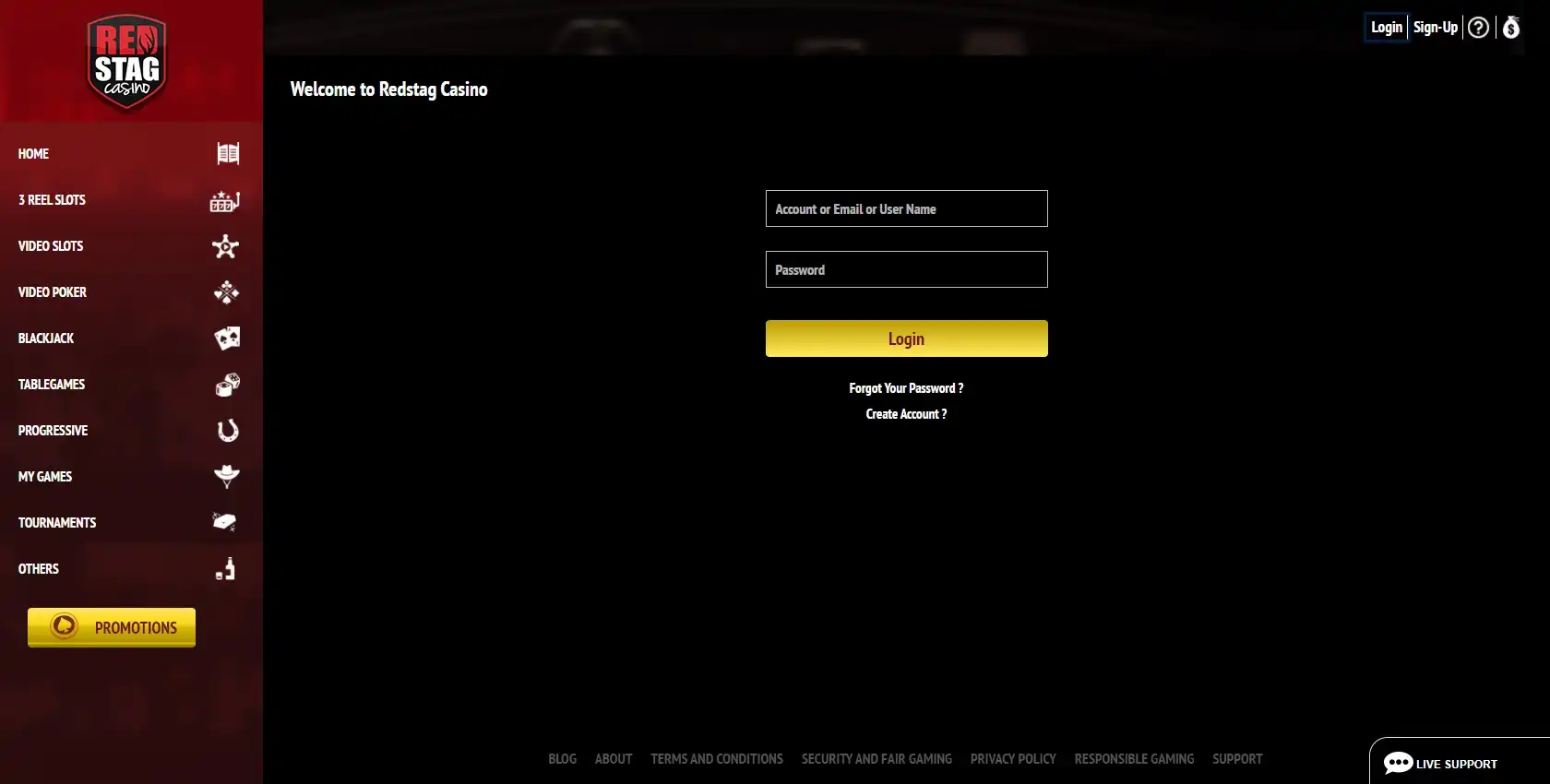 Red Stag Casino Login