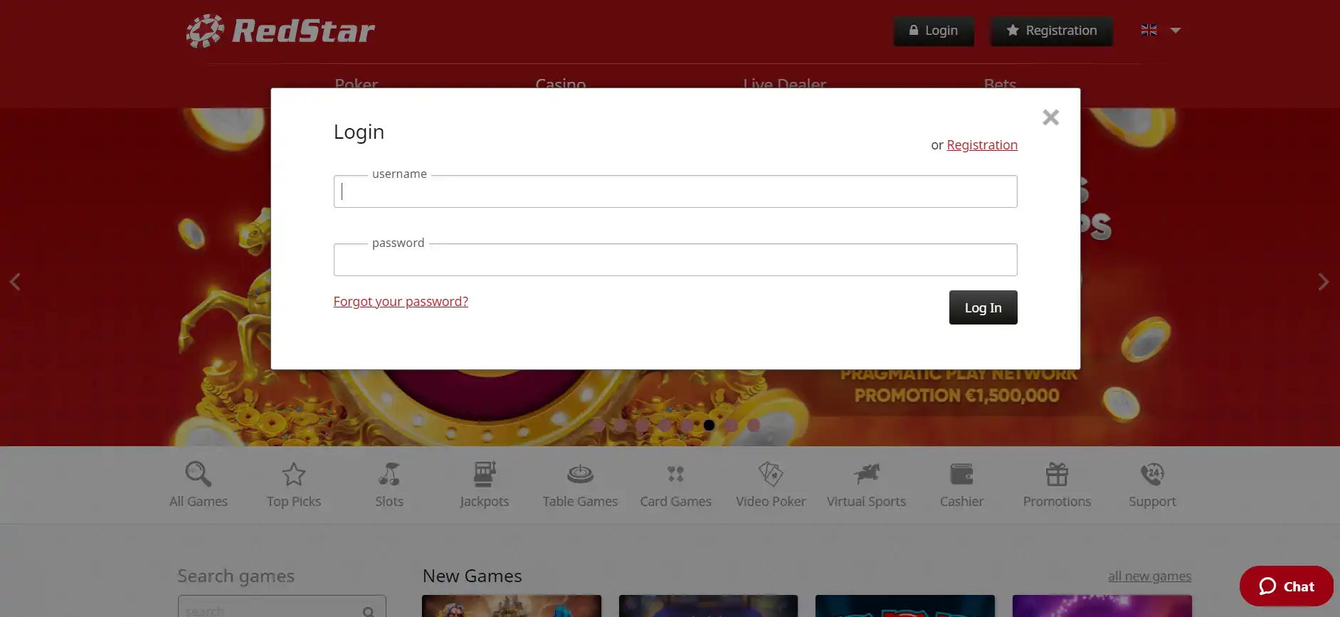 Red Star Casino EU Login