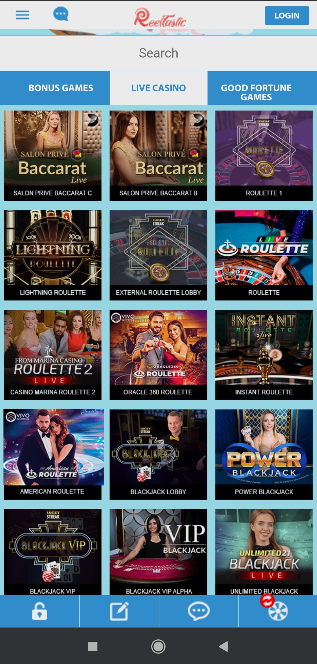 Reel Tastic Casino Mobile Live Dealer Games Review