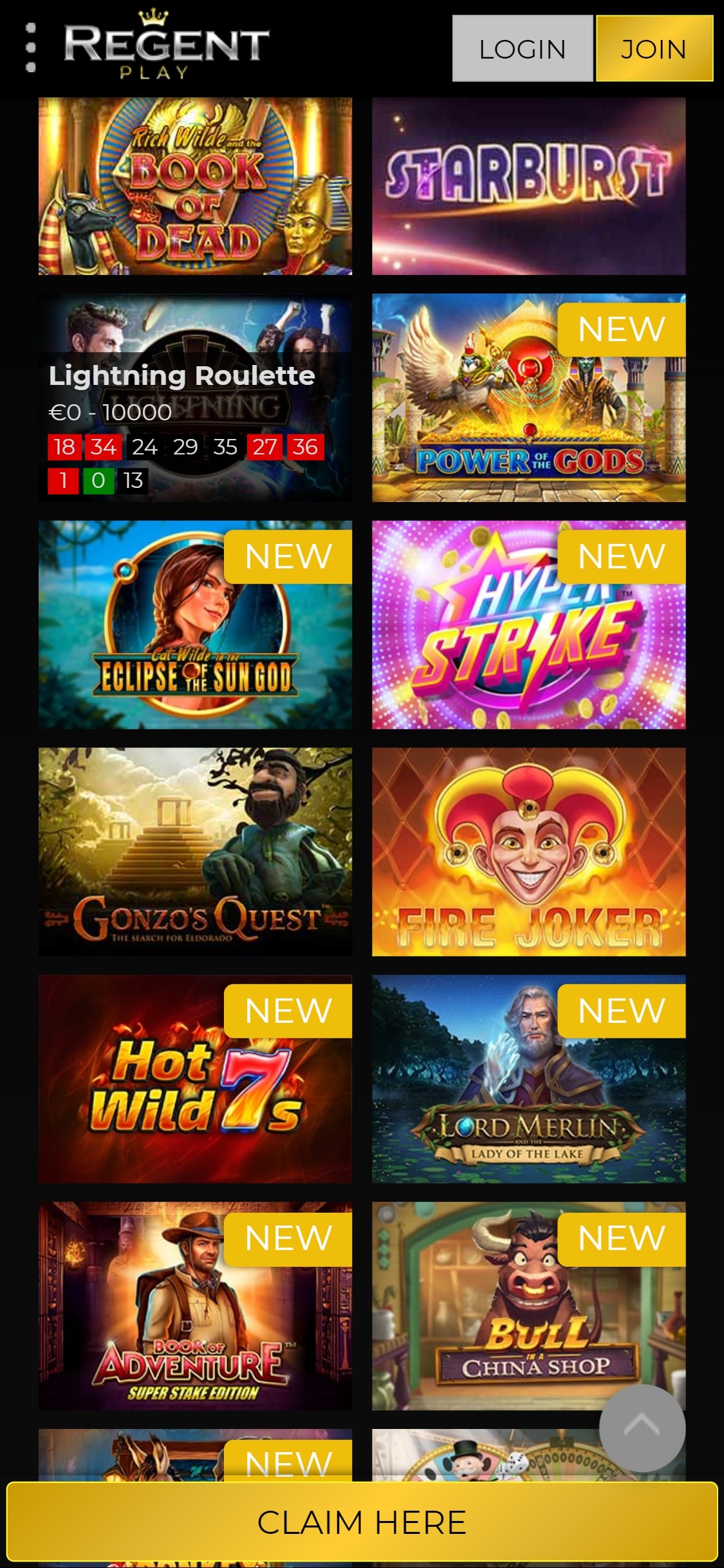Regent Casino Mobile Games Review