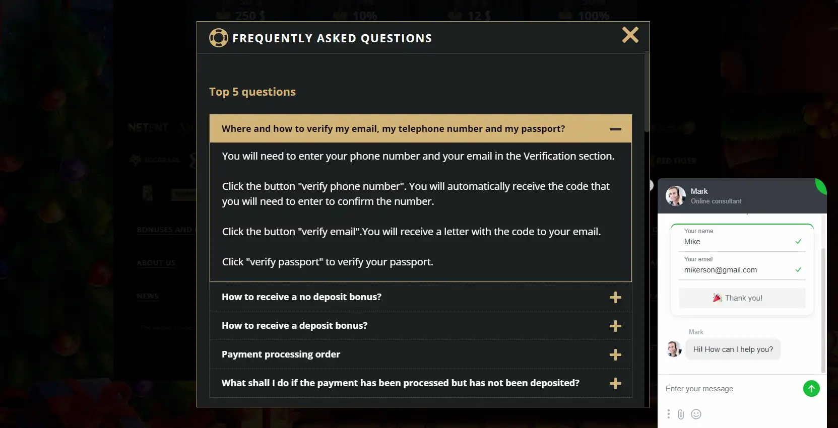 RioBet Casino Support