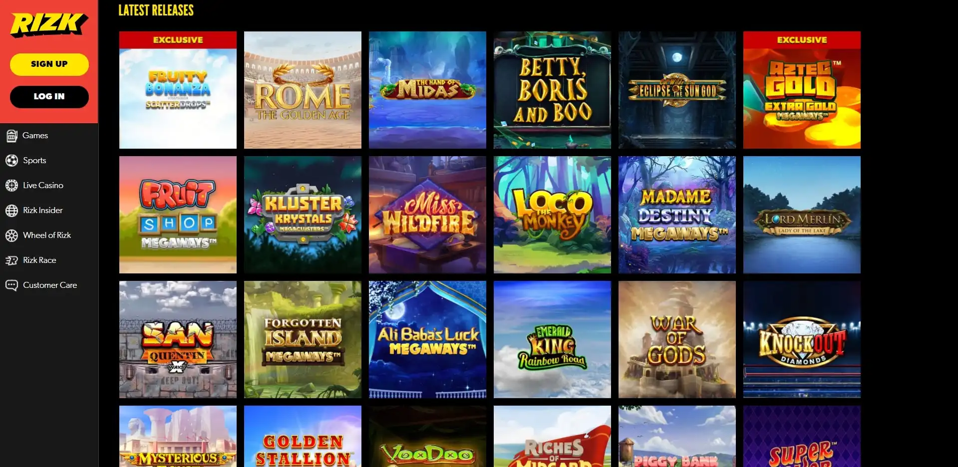 Rizk Casino Games