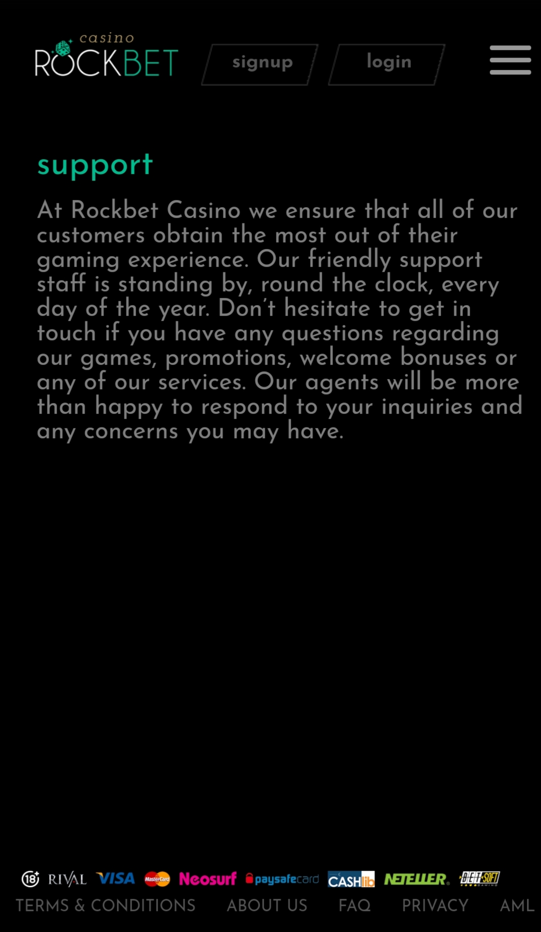 Rockbet Casino Mobile Support Review