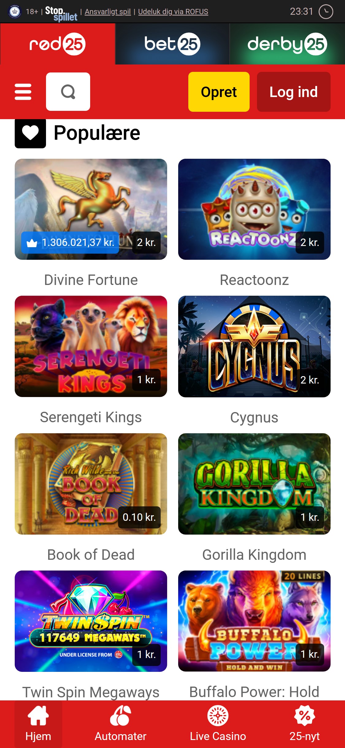Rod 25 Casino Mobile Games Review