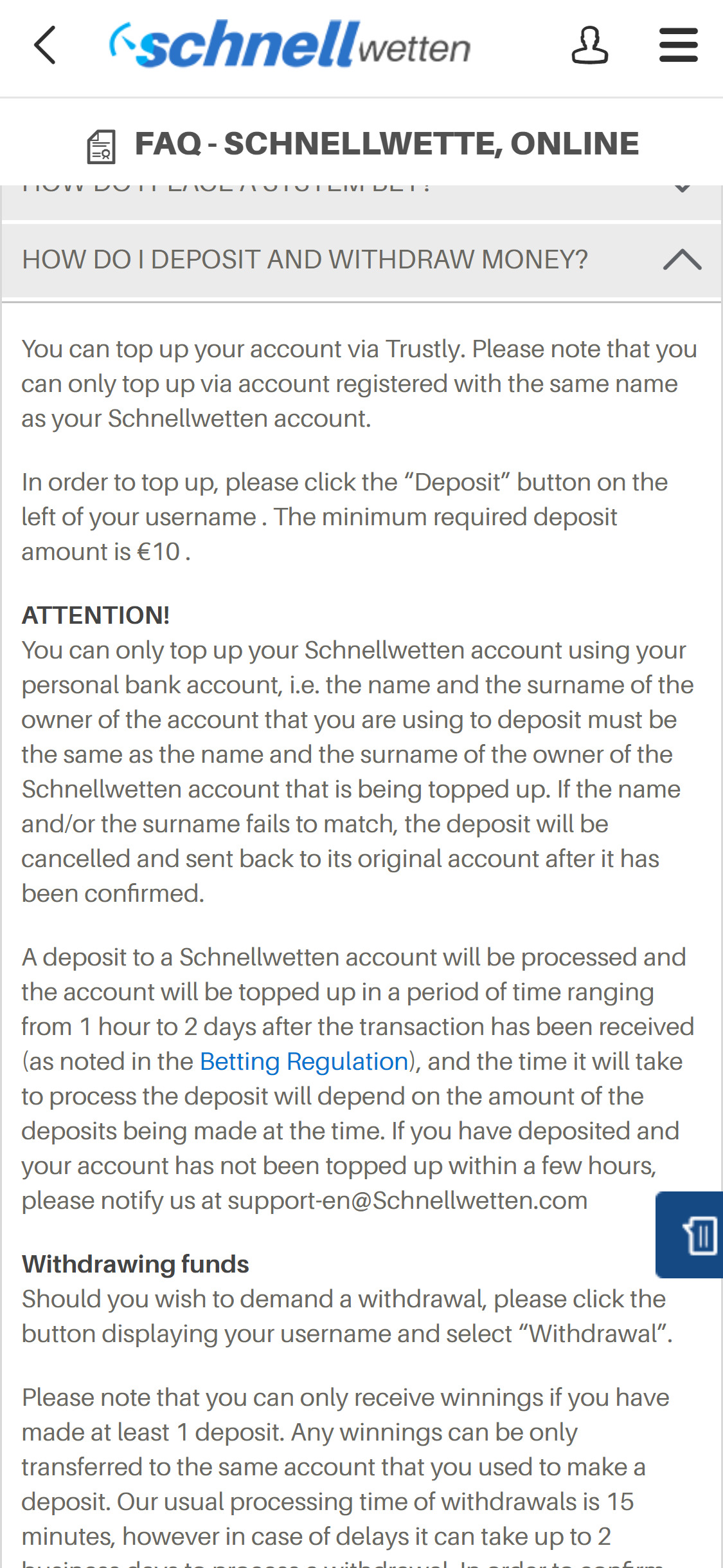 SchnellWetten Casino Mobile Payment Methods Review