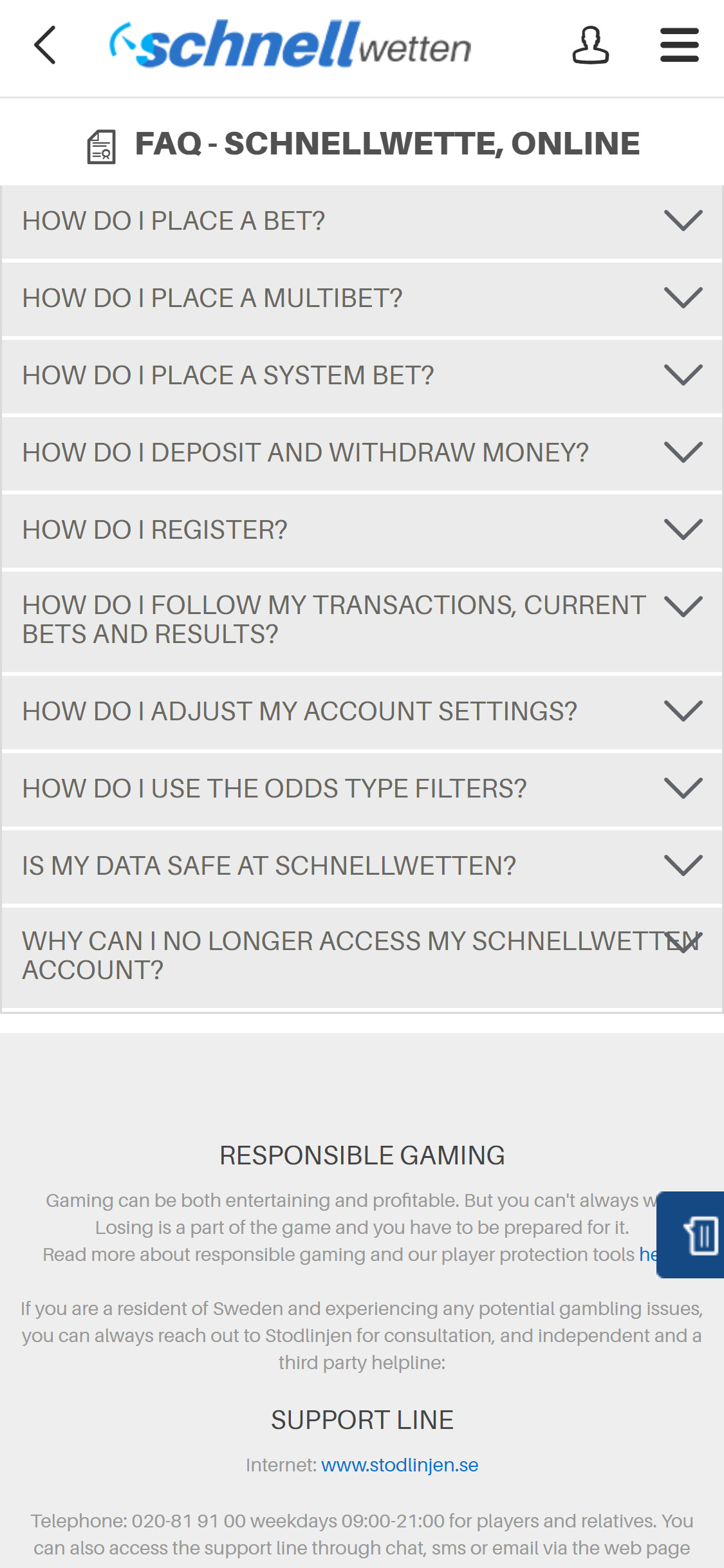 SchnellWetten Casino Mobile Support Review