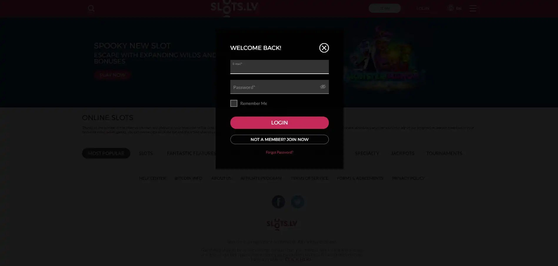 Slots.lv Casino Login