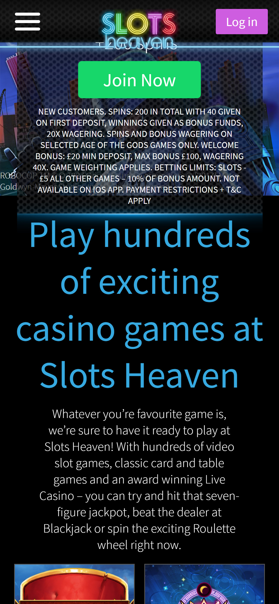 Slots Heaven Casino Mobile Review