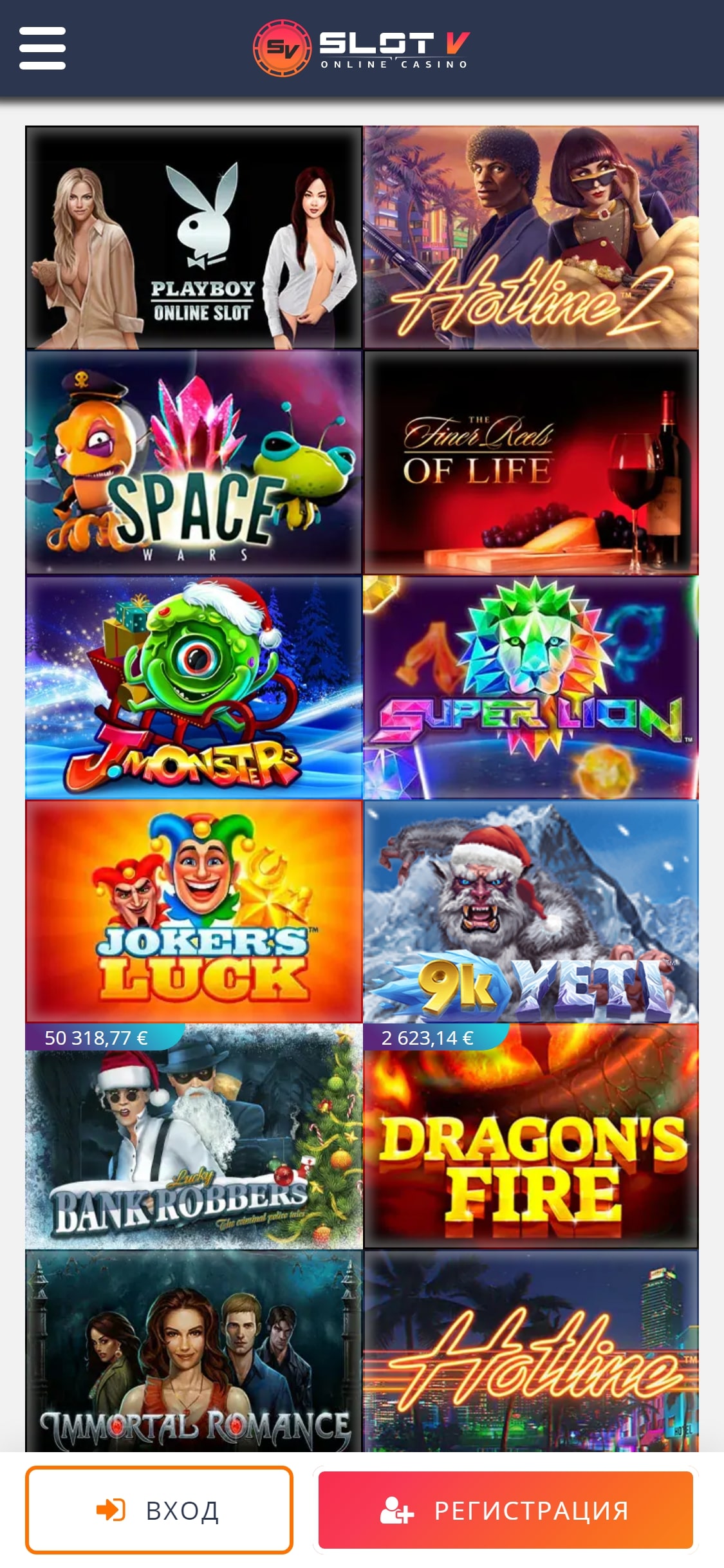 SlotV Casino Mobile Games Review