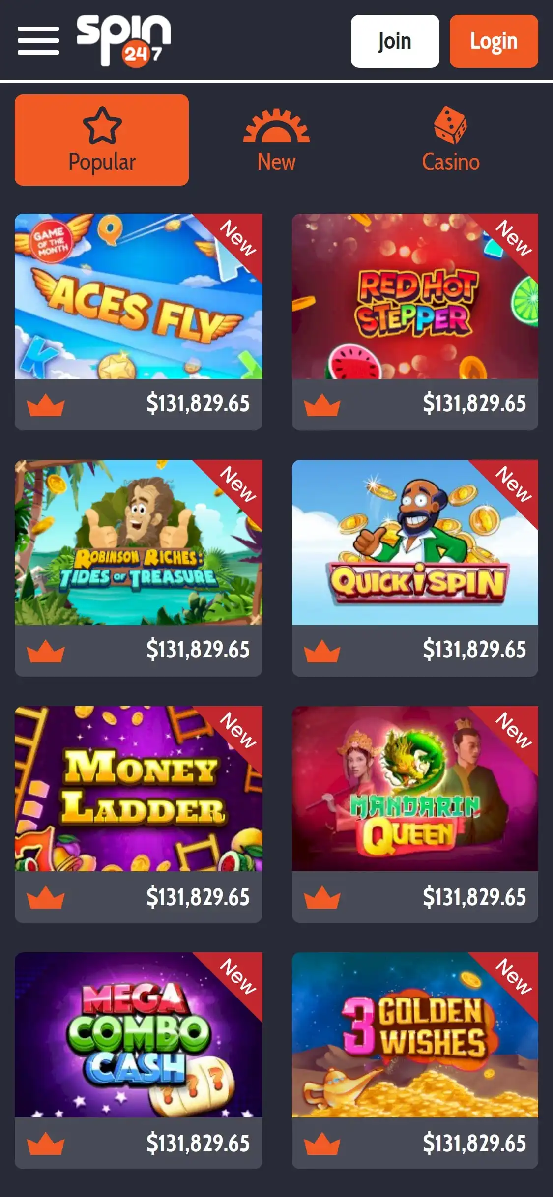 Spin247 Casino Mobile Games Review