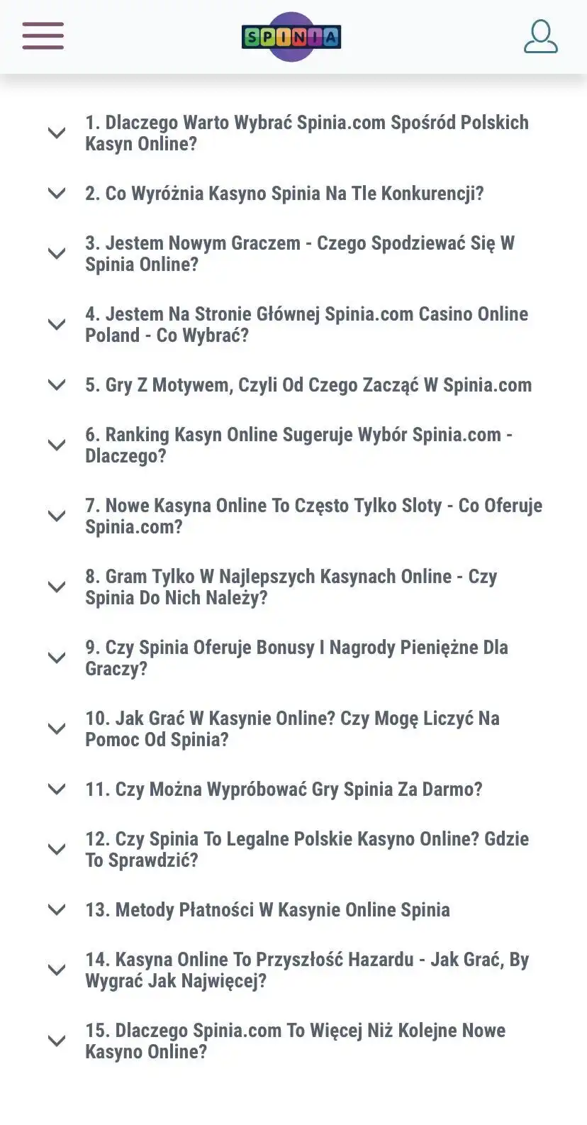 Spinia Casino Mobile Review