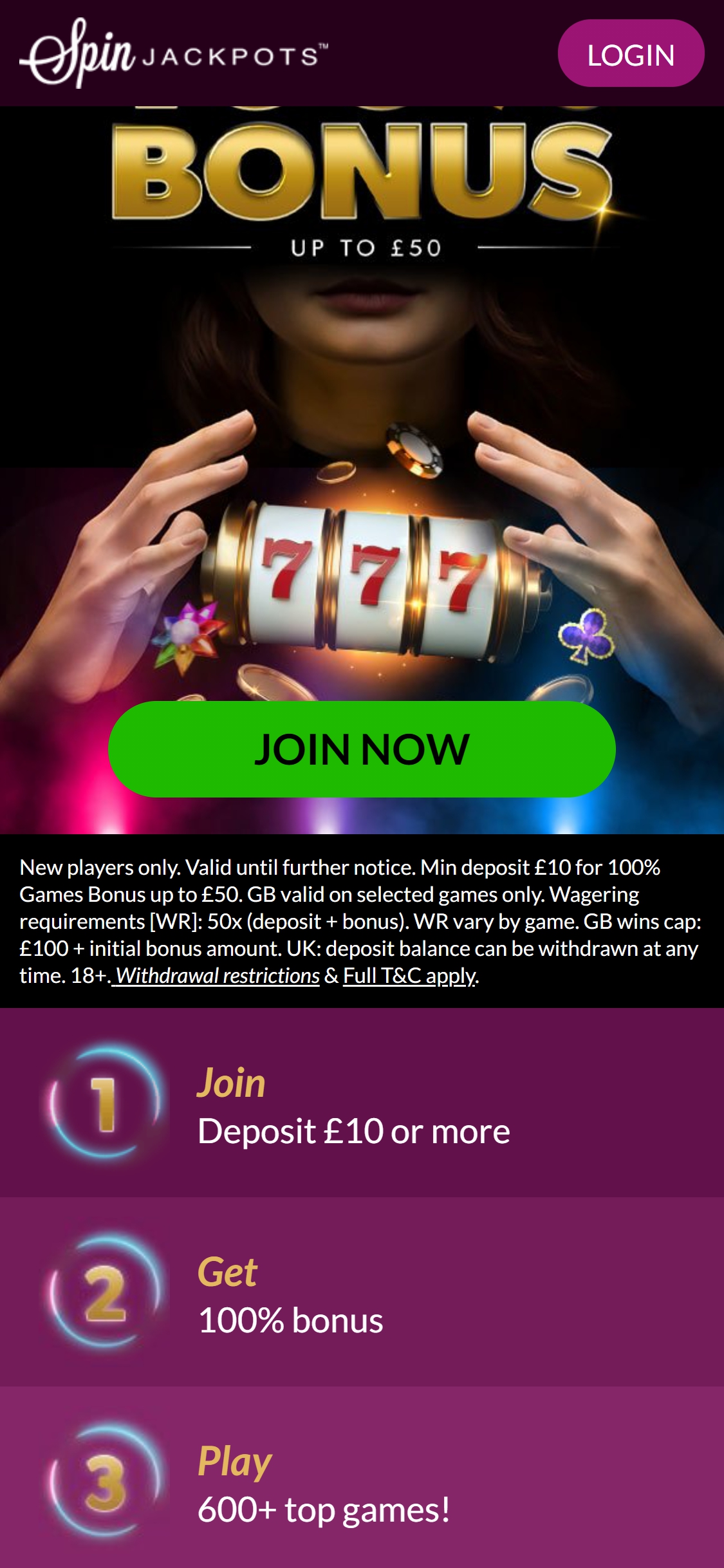 Spin Jackpots Casino Mobile No Deposit Bonus Review