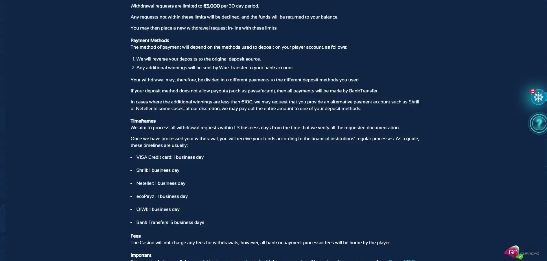 Spintropolis Casino Payment Methods