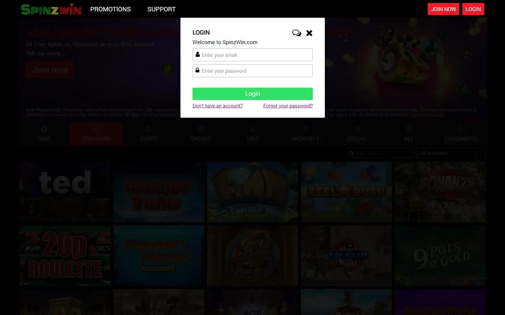 Spinzwin Casino Login