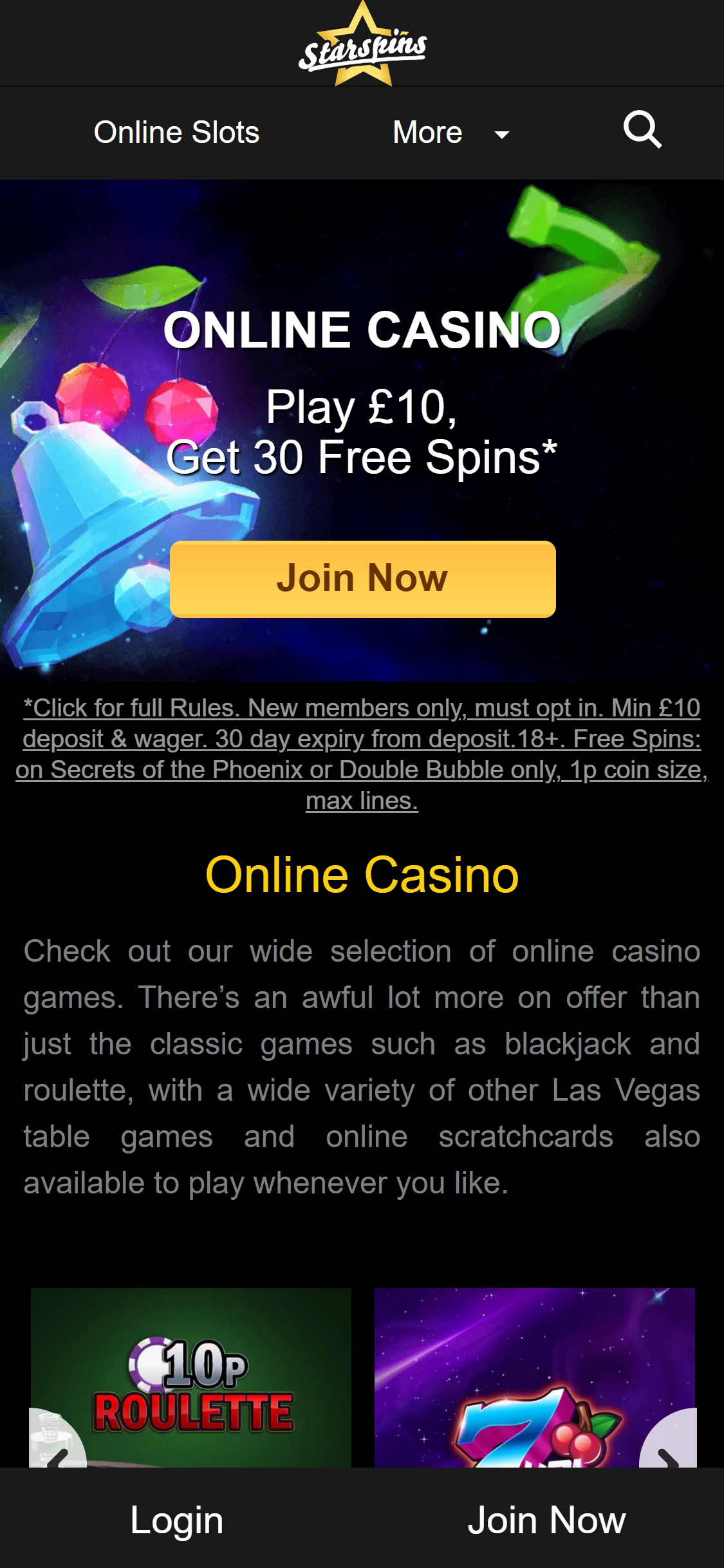 Starspins Casino Mobile No Deposit Bonus Review