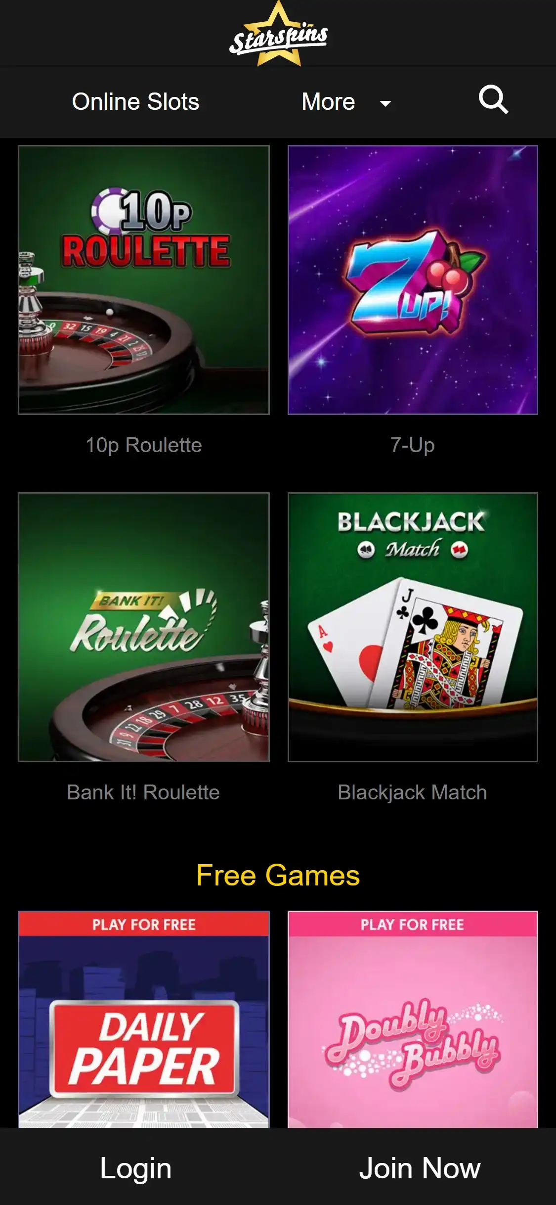 Starspins Casino Mobile Games Review