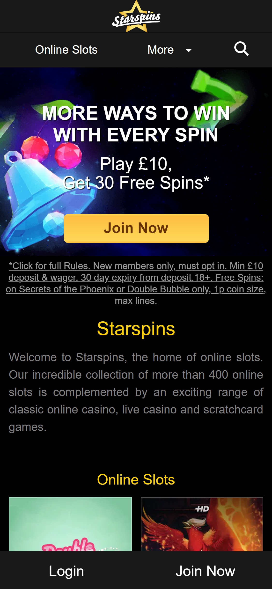 Starspins Casino Mobile Review