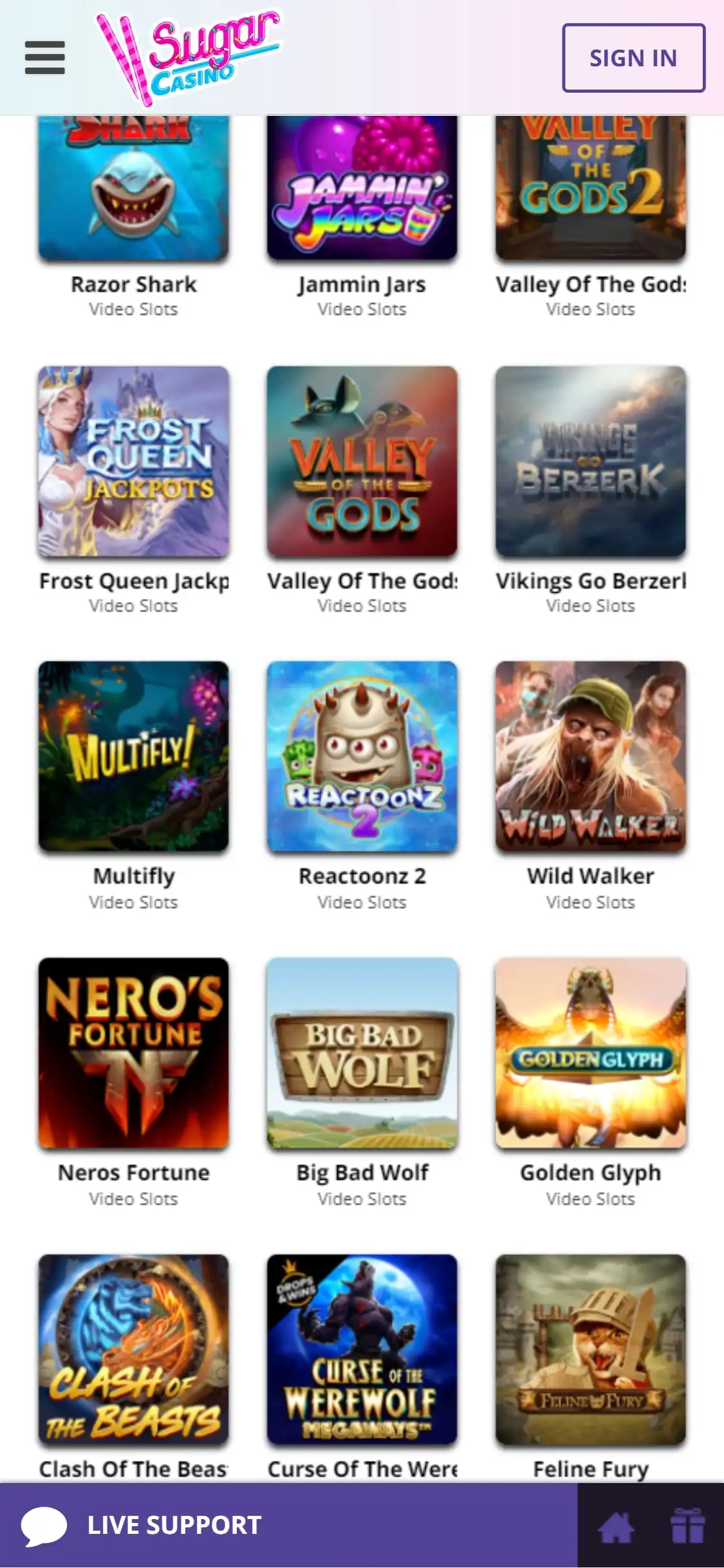 Sugar Casino Mobile Games Review