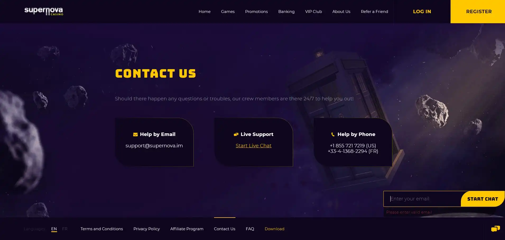 Super Nova Casino Support