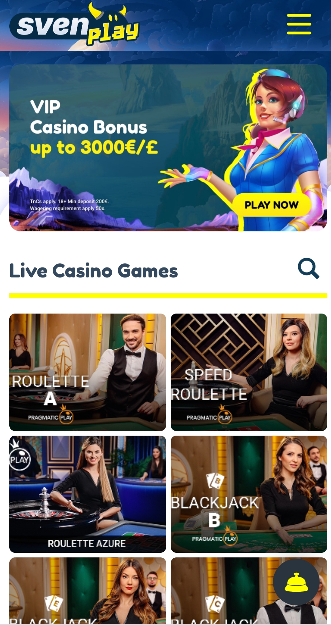 SvenPlay Casino Mobile Live Dealer Games Review
