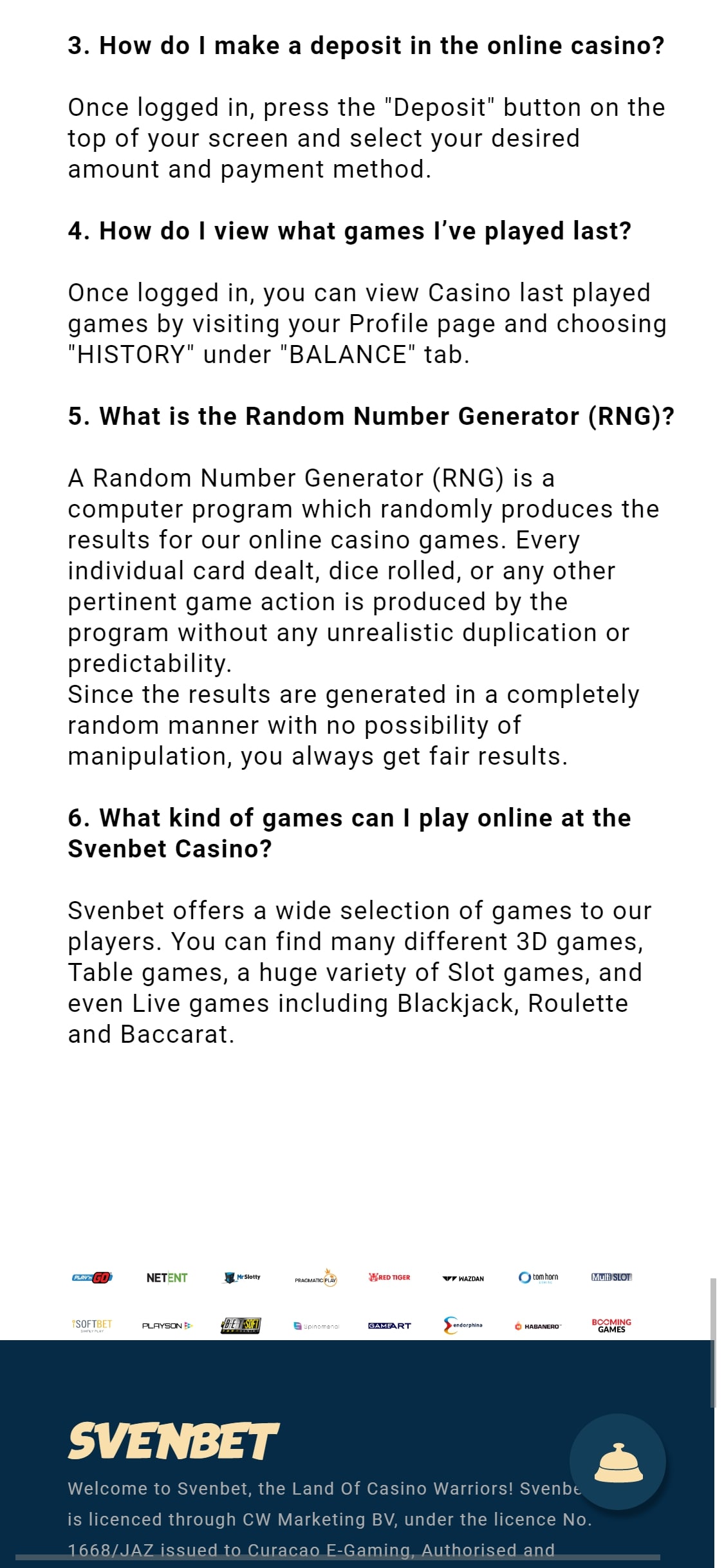 Sven Bet Casino Mobile Payment Methods Review