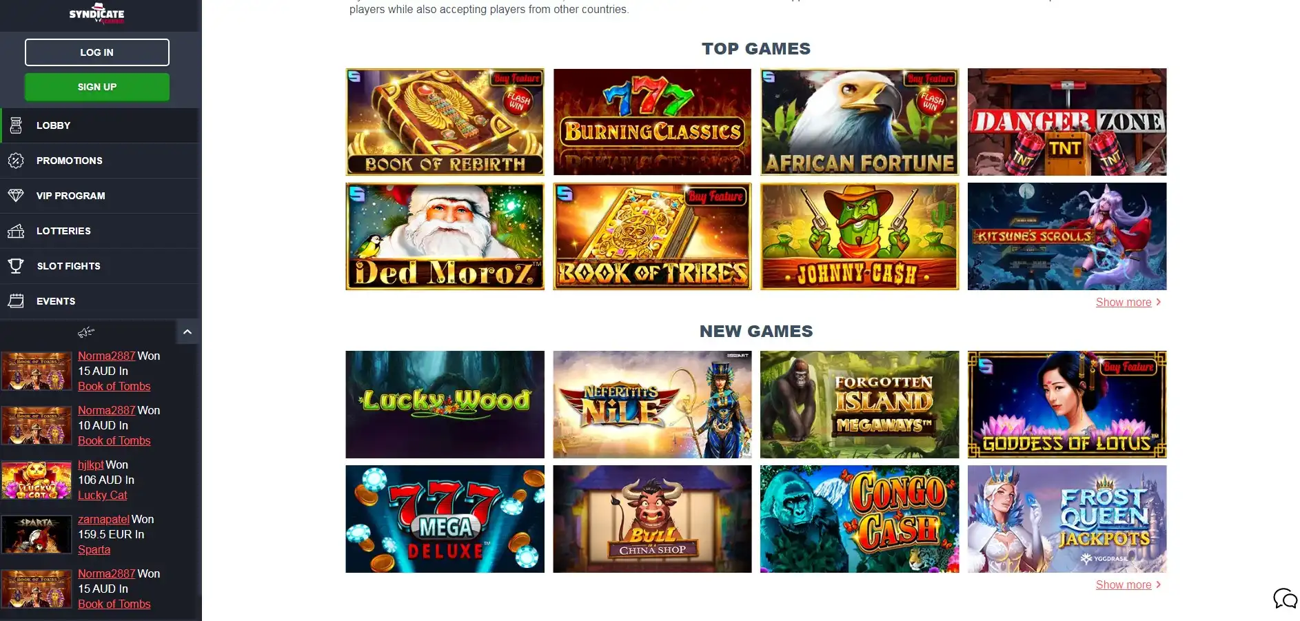 Syndicate Casino Games