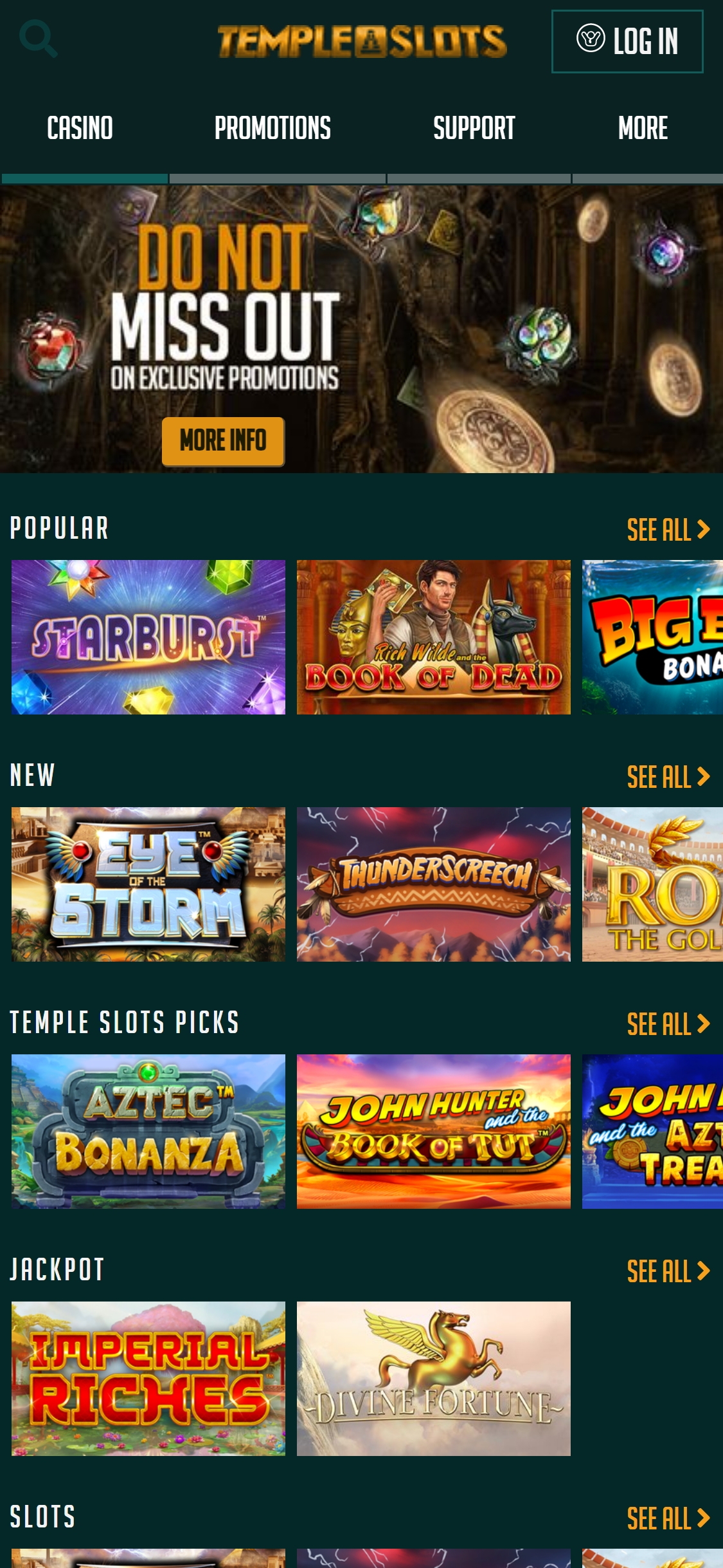 Temple Slots Casino Mobile Review