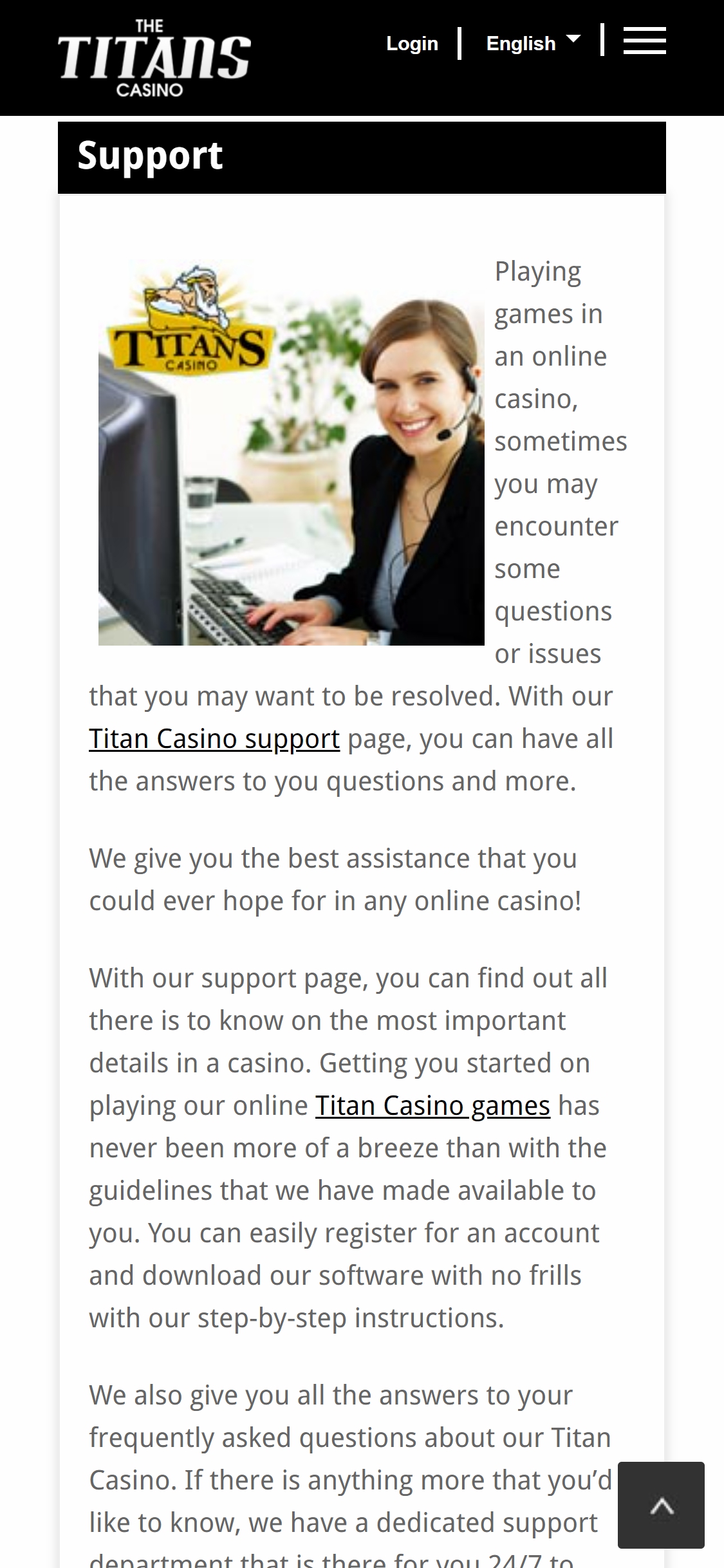 Titan Casino Mobile Support Review