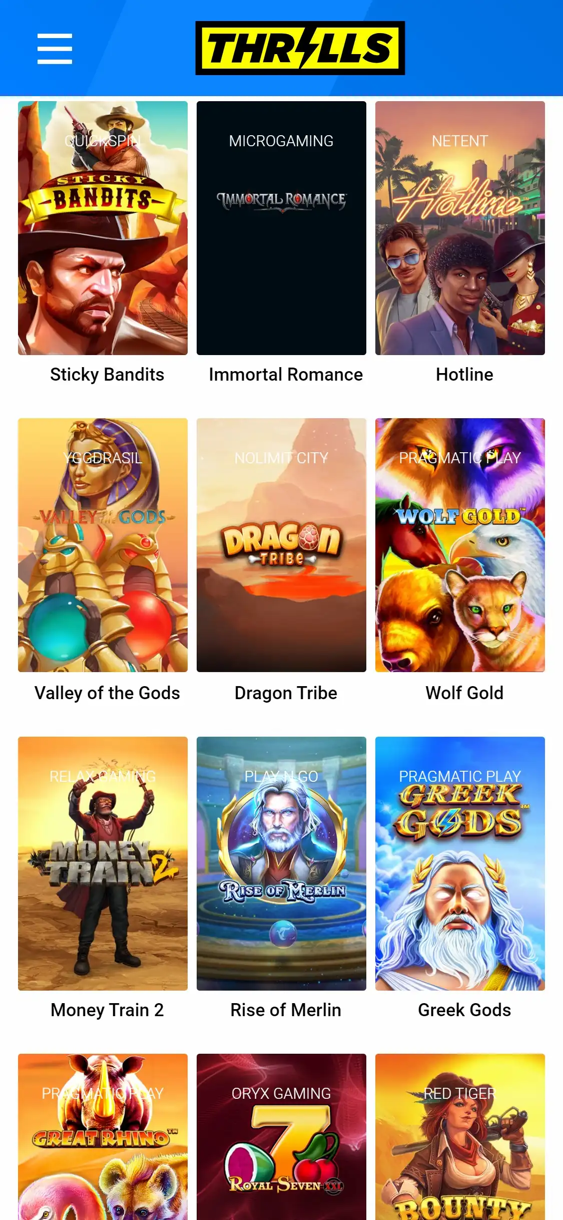 Thrills Casino Mobile Games Review