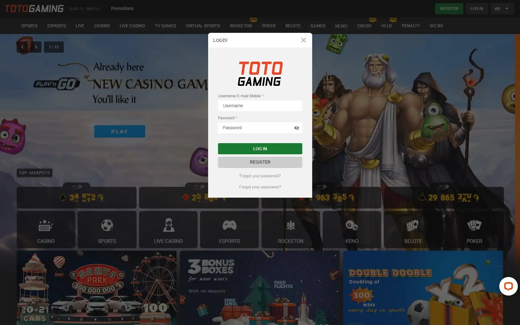 Toto Gaming Casino Login
