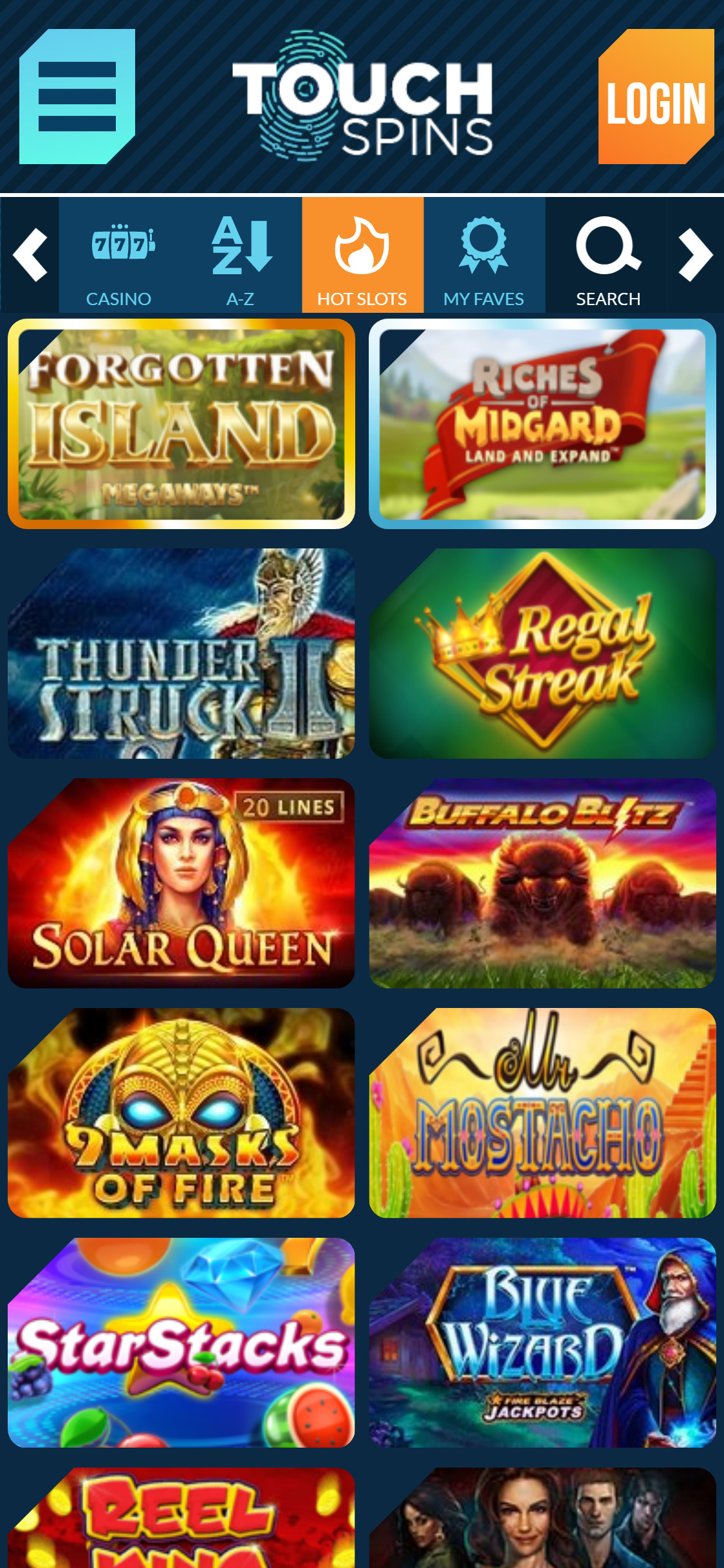 Touch Spins Casino Mobile Games Review