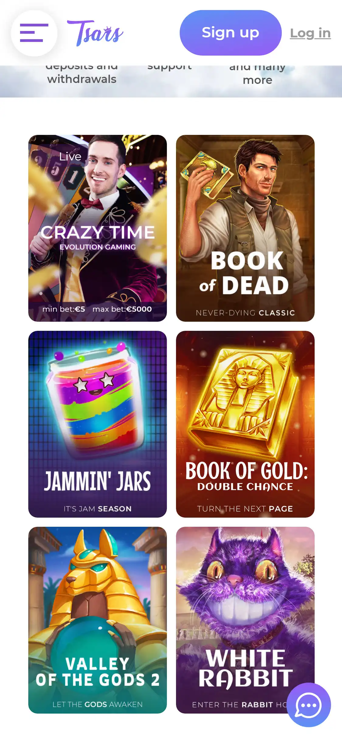 Tsars Casino Mobile Games Review