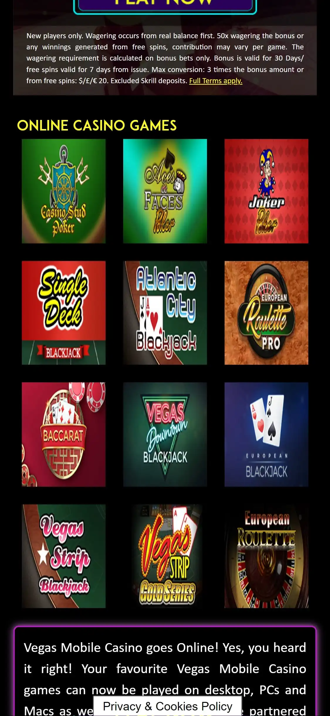 Vegas Mobile Casino Mobile Live Dealer Games Review