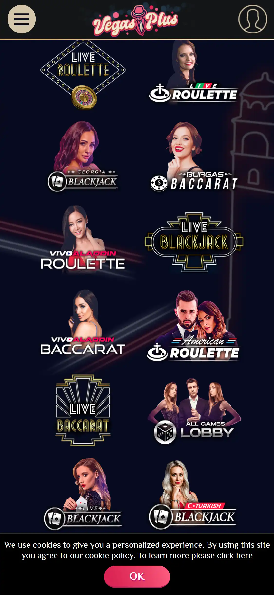 VegasPlus Casino Mobile Live Dealer Games Review