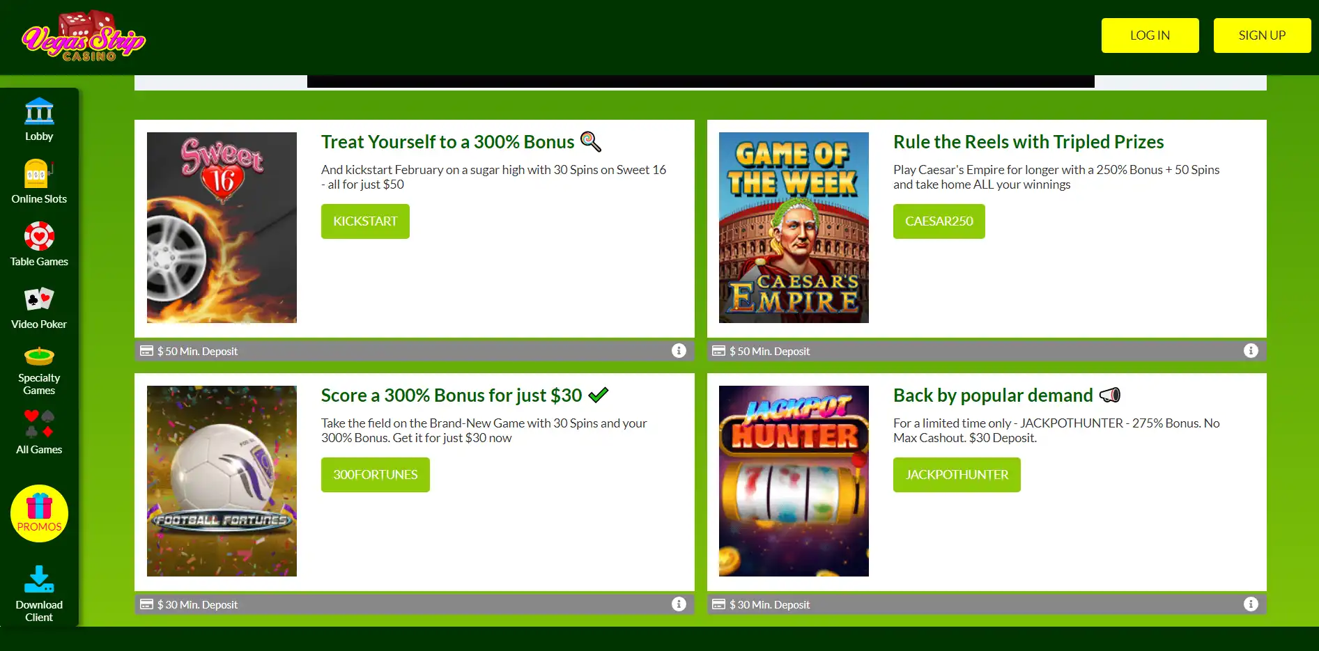 Vegas Strip Casino No Deposit Bonus