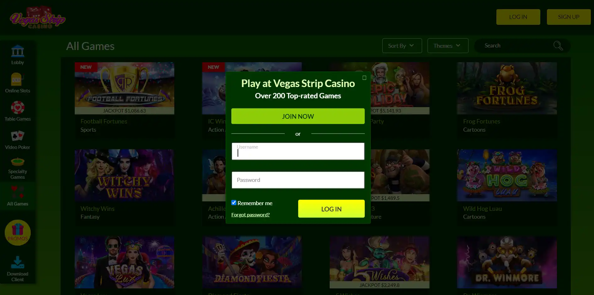 Vegas Strip Casino Login