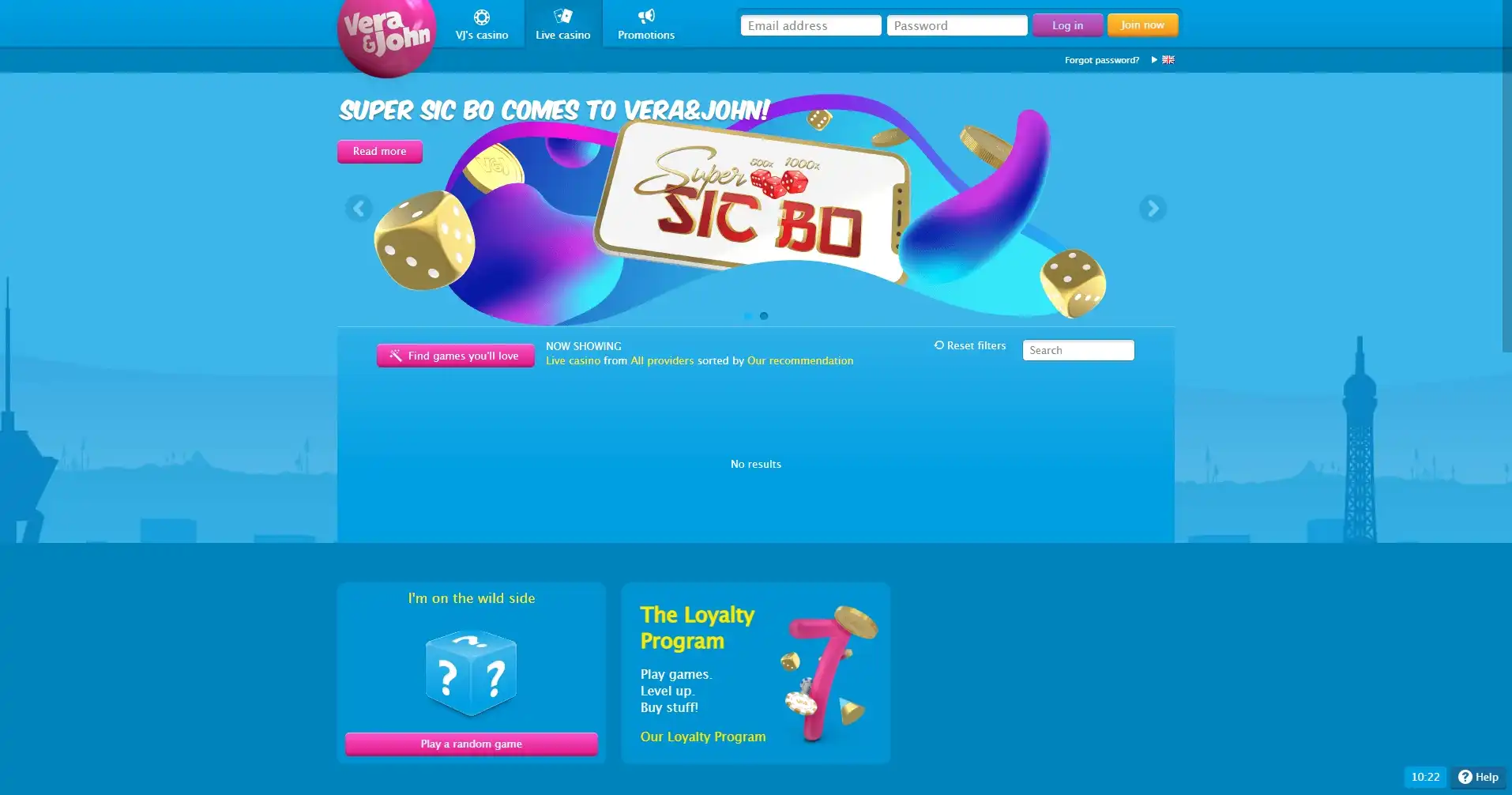 Vera & John Casino Live Dealer Games