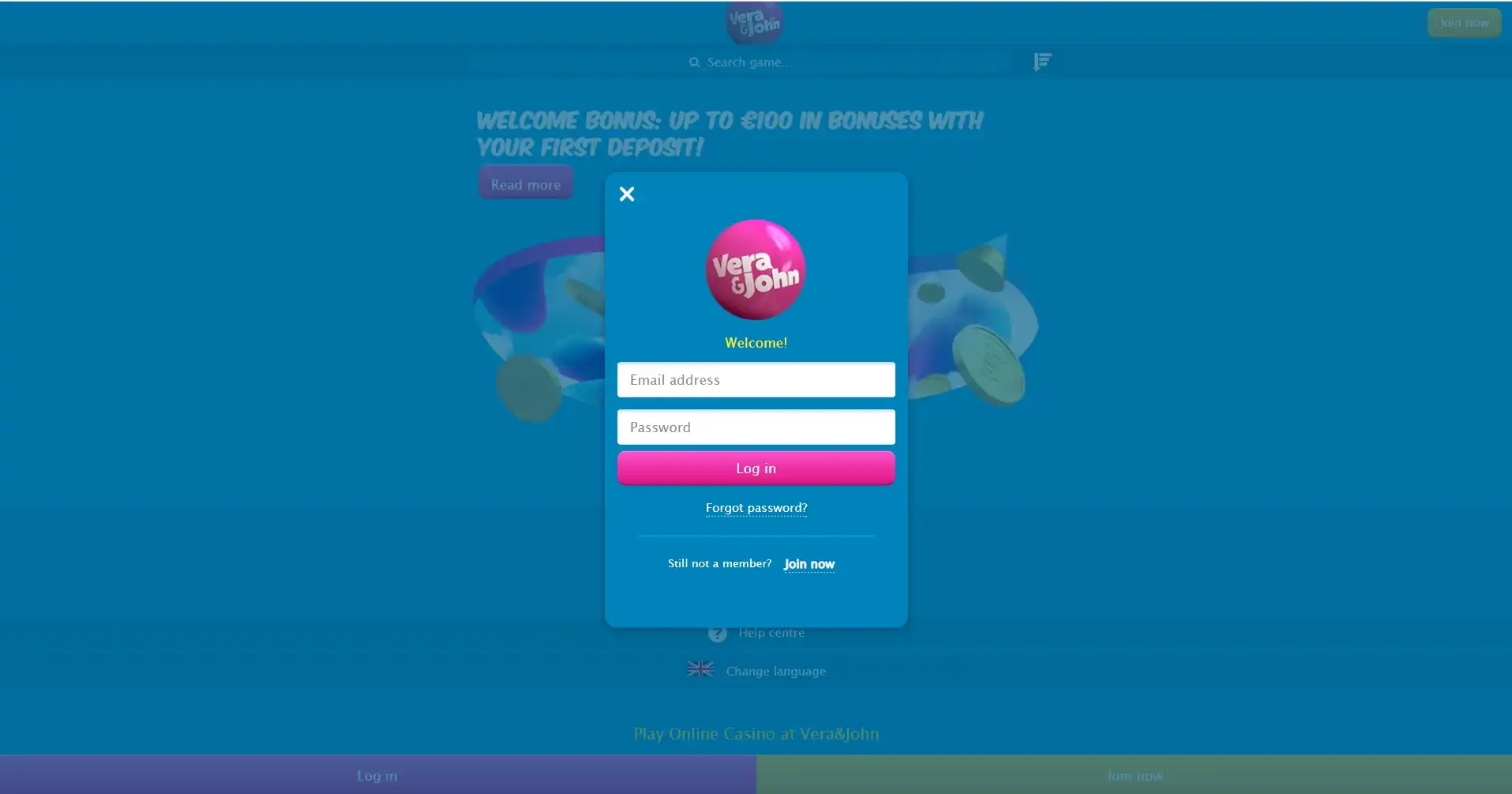 Vera & John Casino Login
