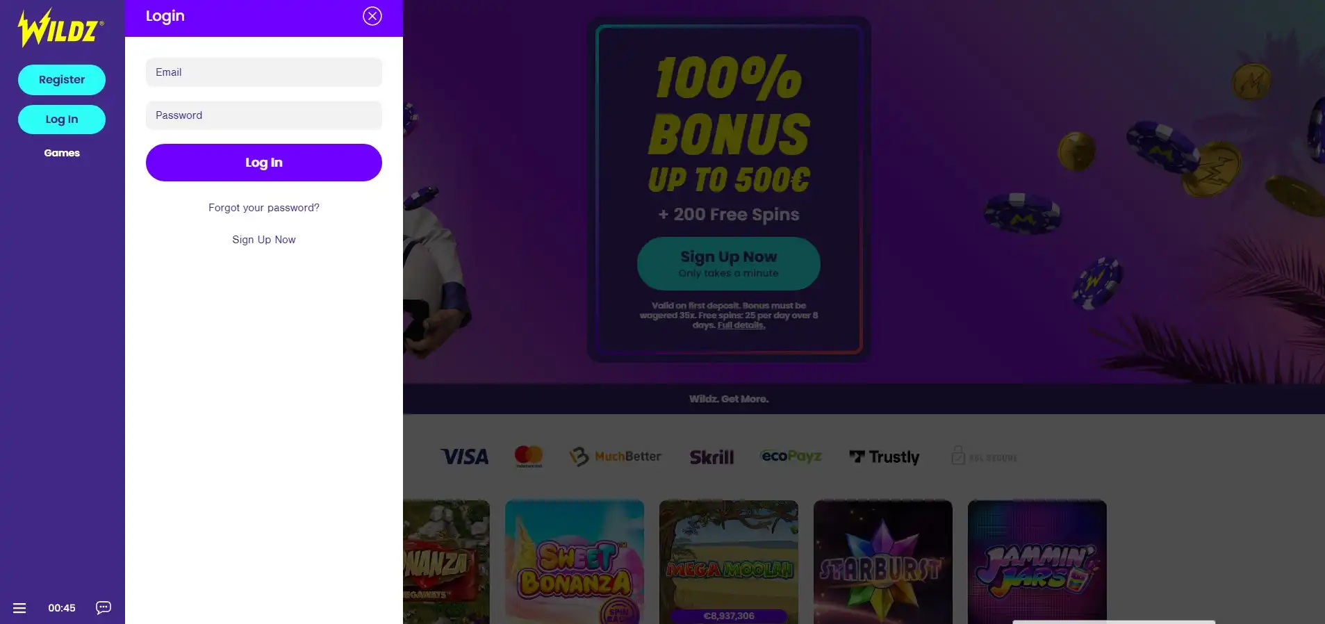 Wildz Casino Login