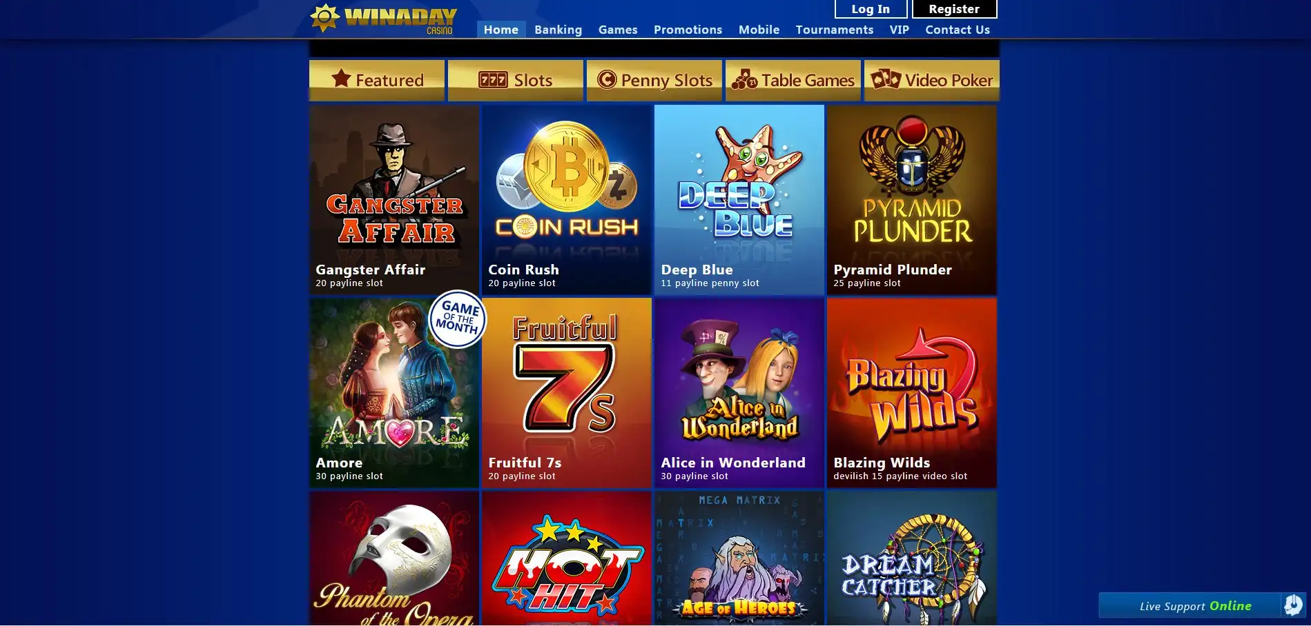 Win A Day Casino Games