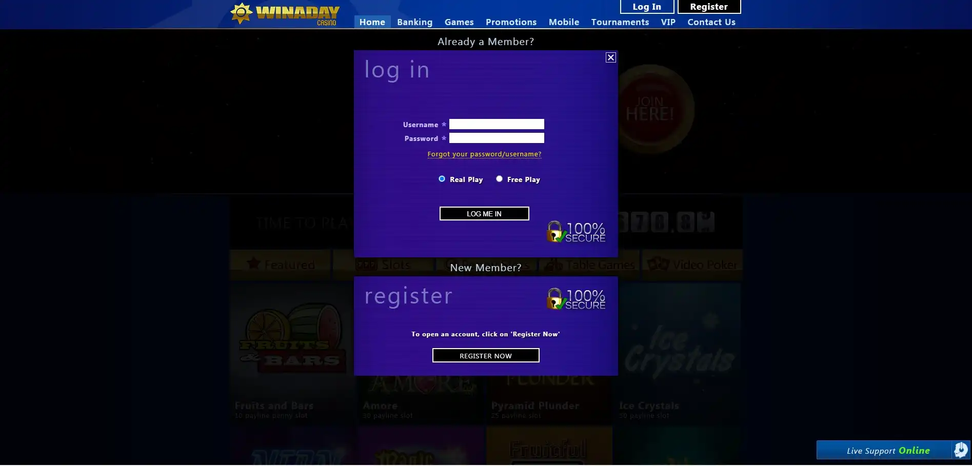 Win A Day Casino Login
