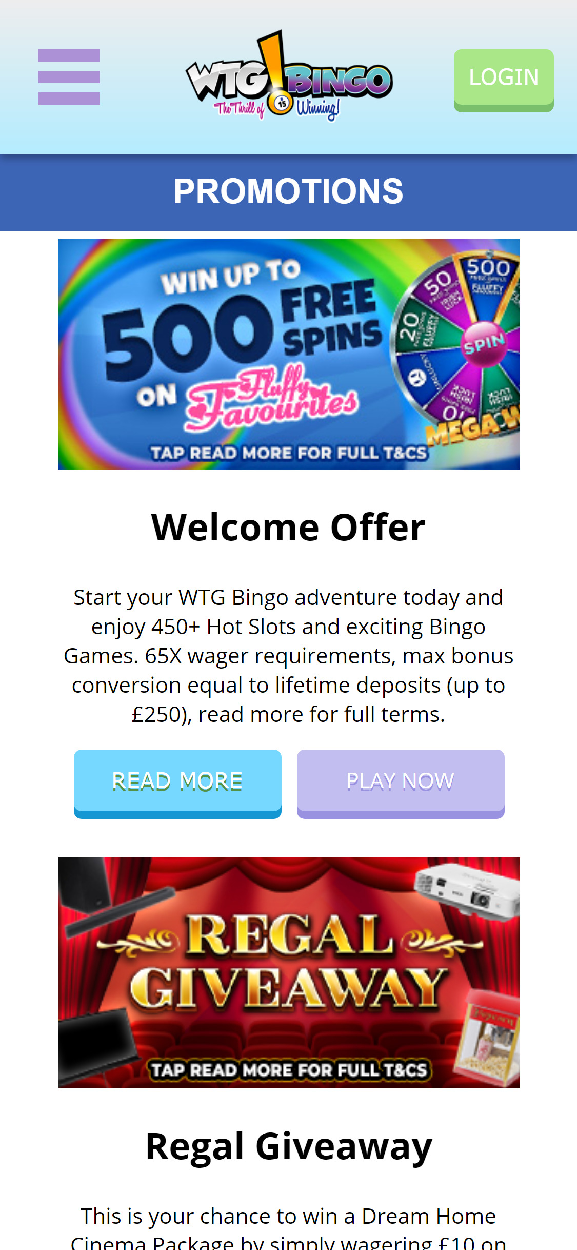 WTG Bingo Casino Mobile No Deposit Bonus Review