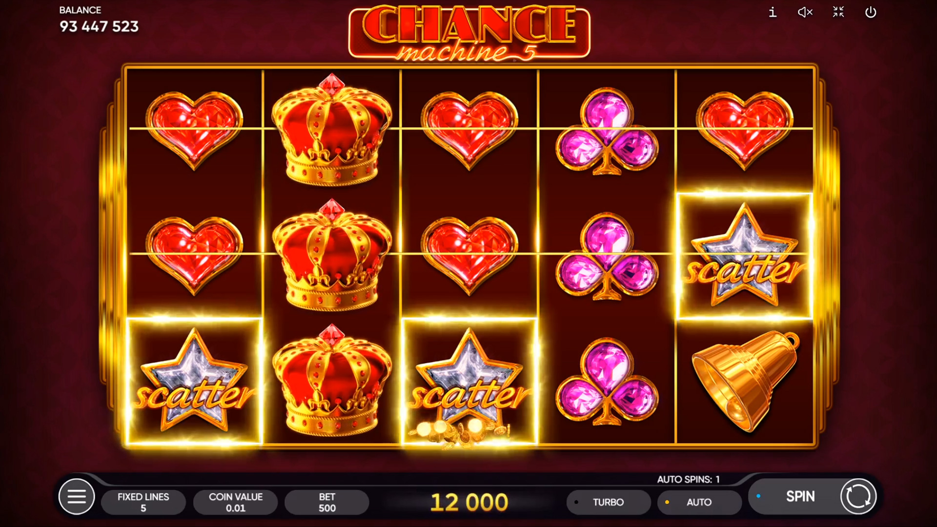 Win Money in Chance Machine 5 Free Slot Game by Endorphina