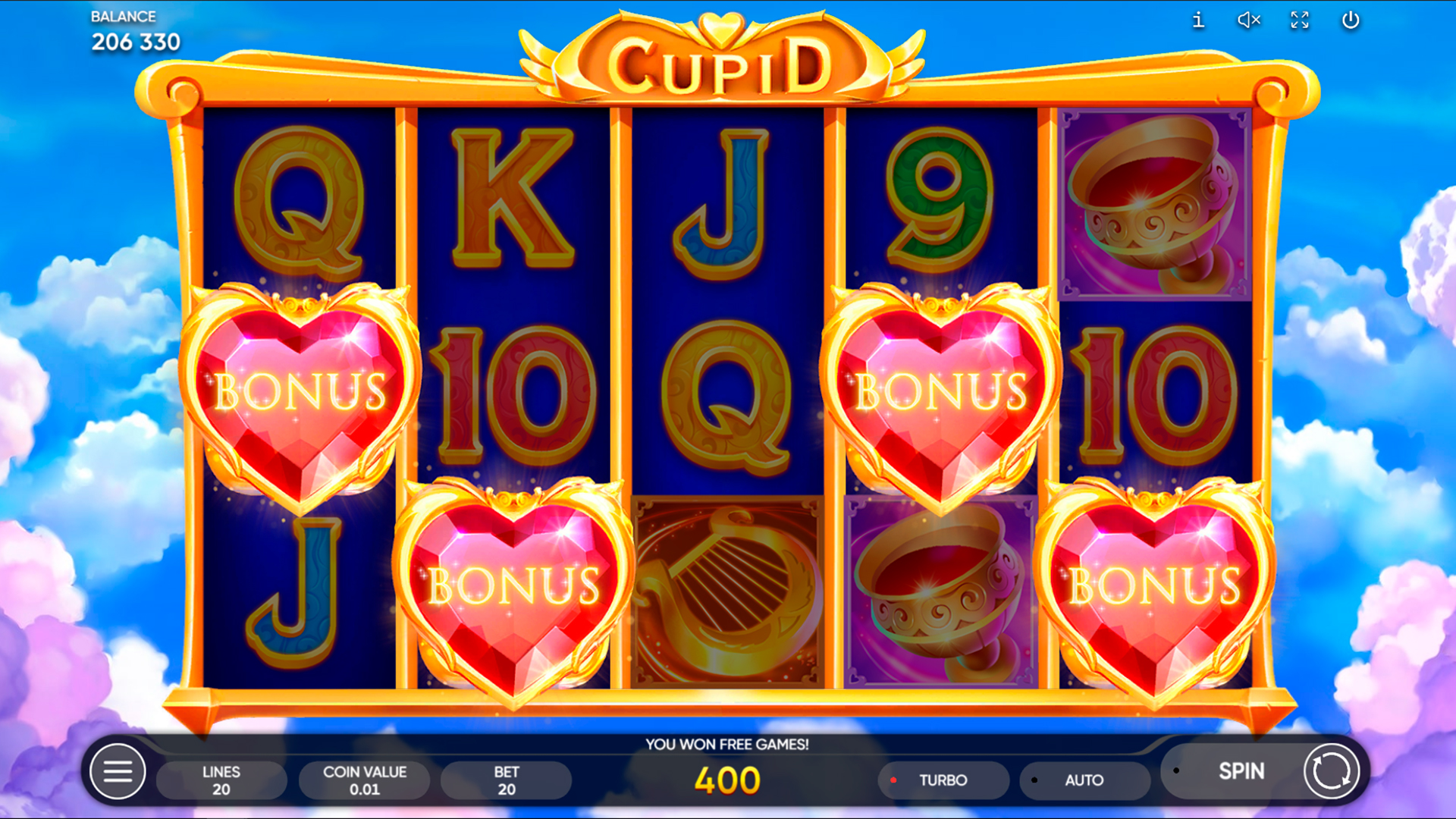 Win Money in Cupid Endorphina Free Slot Game by Endorphina