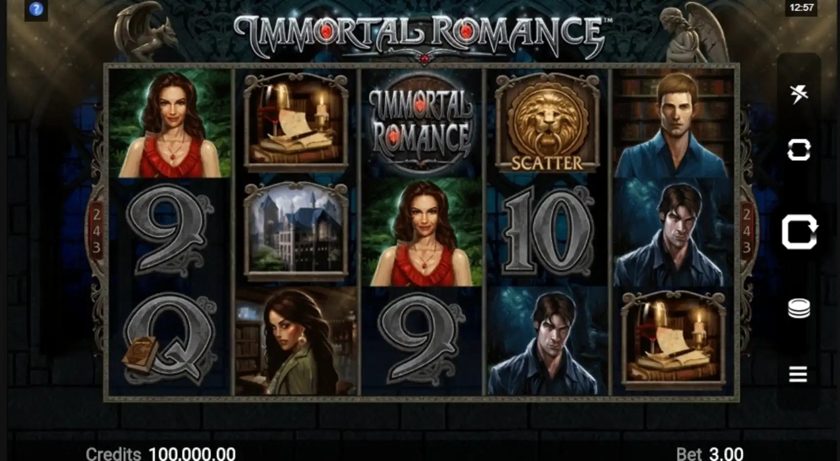 Reels in Immortal Romance Slot Game by Games Global